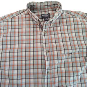 WOOLRICH MEN'S CASUAL Beige/Orange   CAMP SHIRT  SZ-L